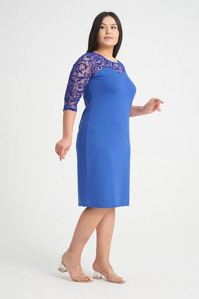modayız Φόρεμα Saks Floklu Μεγέθους 23D-2534