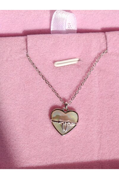 Reorah Collection Kurdeleli/Fiyonklı Kalp Kolye 925 Gümüş