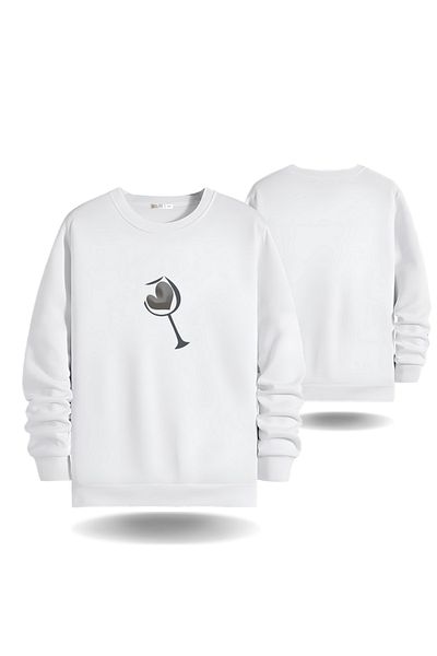 Gölge Store Ανδρικό φούτερ Slimfit με ανάγλυφο καρδιά σε κύπελλο για την ημέρα του Αγίου Βαλεντίνου 7005E