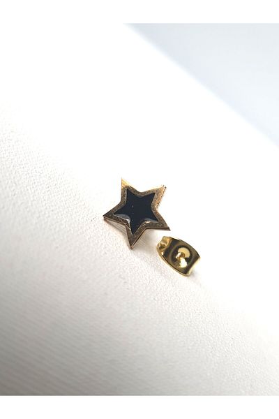 kurukafagift Stainless Steel Nail Model Men's Earrings with Star Pattern with Enameled Center Send 1Pc