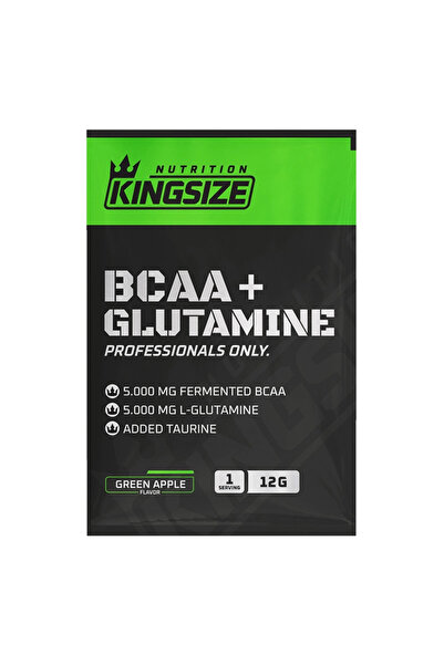 Kingsize Nutrition Bcaa Glutamine Powder 12gr 1 Saşe - Yeşil Elma