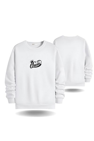 Gölge Store Hanorac pentru femei Slimfit cu decolteu rotund de Ziua Îndrăgostiților - Queen Visual 7004K