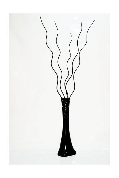 M3DECORİUM Μόνο 5 τεμάχια μήκους 160 cm με κυματιστό ελικοειδές ματ μαύρο ξύλινο κλαδί λουλουδιών