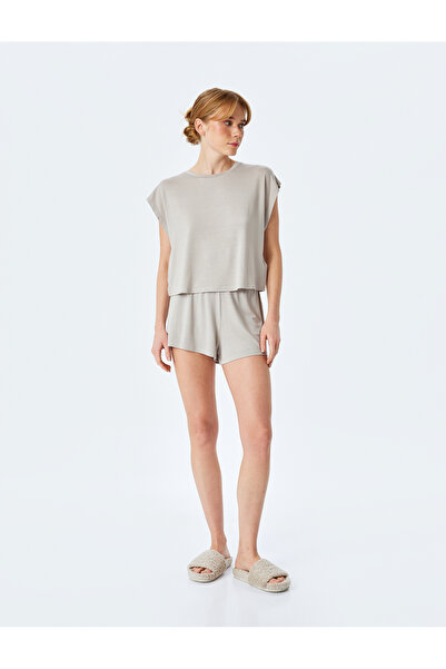 Koton Modal Fabric Relaxed Fit Shorts Pajama Bottoms