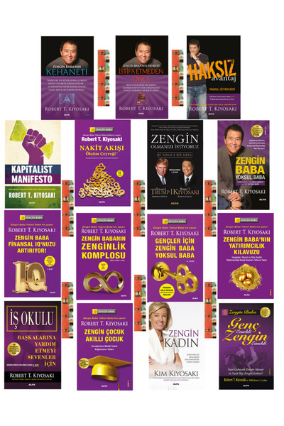 Alfa Yayınları Robert T. Kiyosaki'nin 15 adet kitaplığı-Haksız Avantaj, İstif...