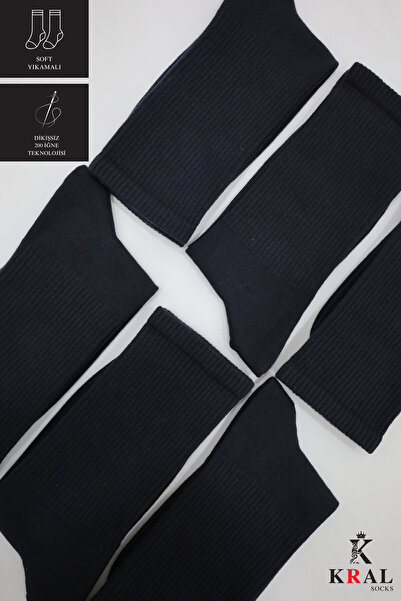 KRAL SOCKS Унисекс бели 6' чифта безшевни памучни чорапи за тенис - размер на гнездото