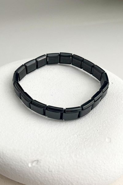 Modex Steel Black Color Cut Plate Spring Bracelet(19 cm)