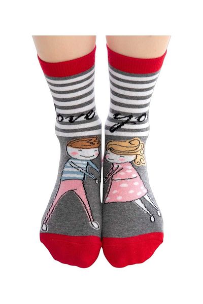 Fanilam Women's Patterned Socks - Colorful & Comfortable Cotton Socks (Set of 3)