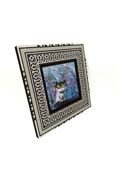 Sadrazam Istanbul Cat Printed Mdf Table 20X20 Krt-66