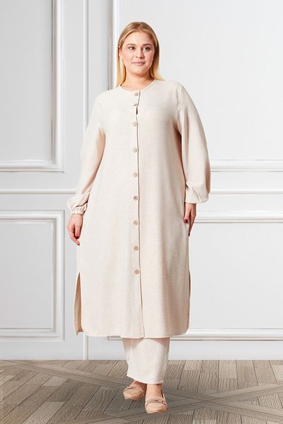 Ferace Linen Large Size Ayrobin 2-Piece Set - Women