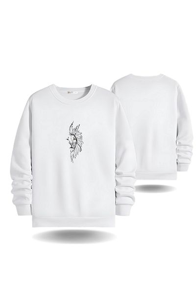 Gölge Store Arslan Görselli Valentine's Day Crew Neck Ανδρικό φούτερ Slimfit 7017E