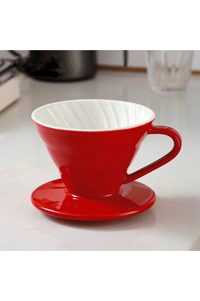 Vivien Home Red V60 02 Dripper Ceramic Coffee Brewing Equipment Filter Coffee