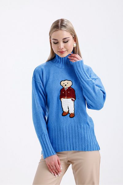 ikomteks Pulover tricot cu ursuleț cu gât roscat