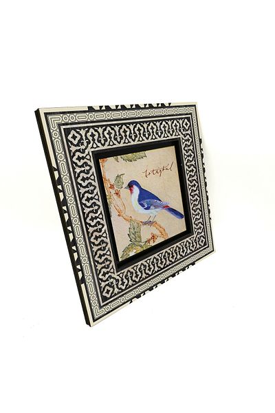 Sadrazam Istanbul Bird Printed Mdf Table 20X20 Krt-68