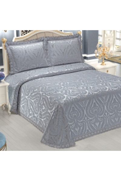 bursa çeyiz Gray Double 3D Pique Set - Dowry