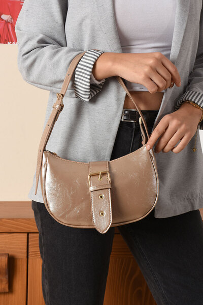 mackrock sports KRÉMOVÝ Dvouočný sloupkový křížový popruh Sportovní stylová dvoukomorová krabička na ruku přes rameno Dámská taška