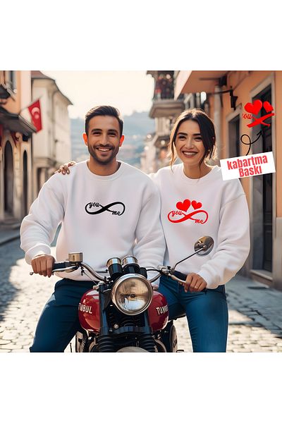 Gölge Store Ανδρικό φούτερ με λαιμόκοψη Infinite Love Valentine's Day 7008E