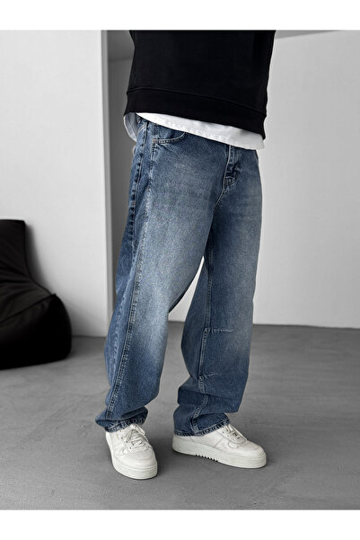 BYBASICMAN Blue Stitching Detailed Baggy Pants Ke-715/693/708