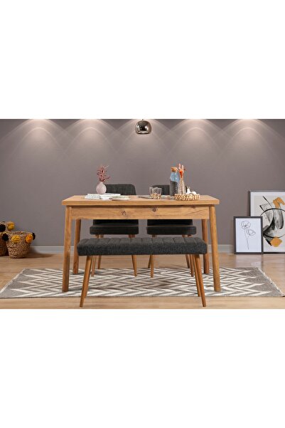 Vivense STORMİ MASA TAKIMI, ATLANTİK ANTRASİT 1053, 120x75