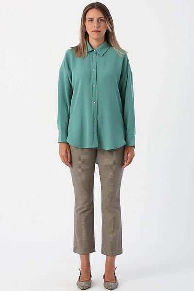 ALLDAY Green-Comfortable Shirt Tunic
