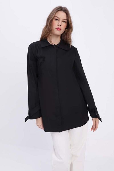 ALLDAY Black-100% Cotton Heart Shirt Tunic