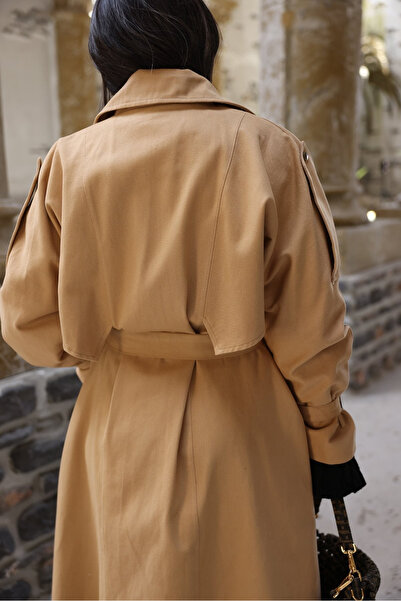 My Blog Dlouhý trenčkot s lososovými kapsami - 54502