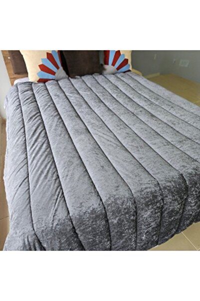 OSO Blanco Kadife Yatak Örtüsü Çift Kişilik Supersoft Yumuşak Silikon Dolgulu