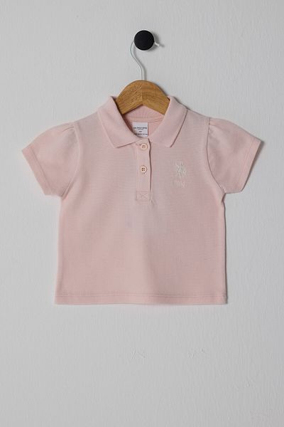 U.S. Polo Assn. Тениска с пудра за бебе момиче