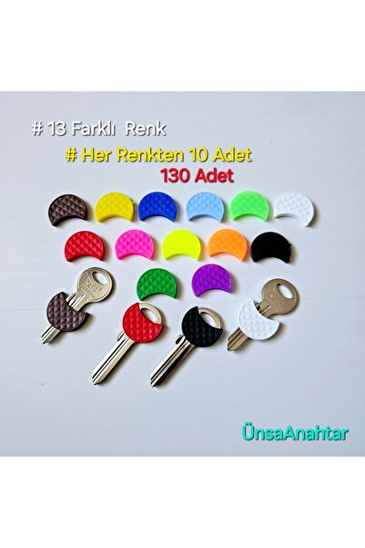 ÜNSA Anahtar 130x غطاء مفتاح نصف قمر من البلاستيك ييل - 13 لونًا مزيج من الأر...