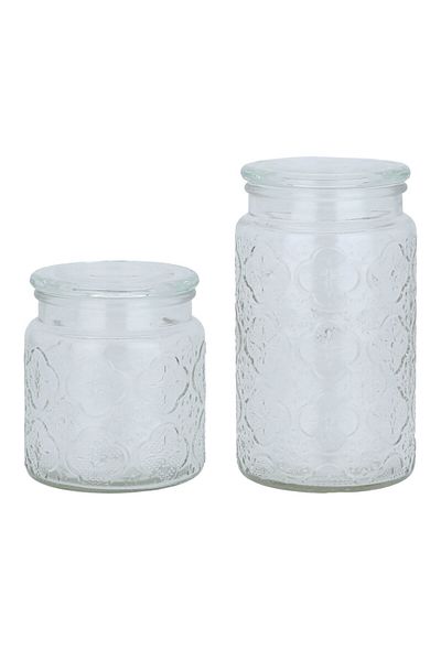 Alsaif Gallery A Set Of Transparent Glass Spice Jars With A Lid, 2 Pieces