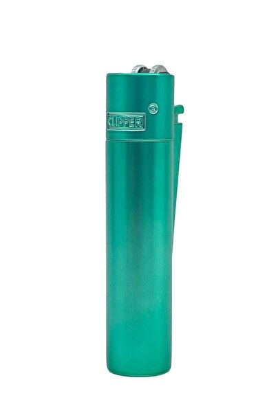 Clipper Özel Kutusunda Metal Çakmak - Metalik Turkuaz Mat (Brushed Metal Turquoise)