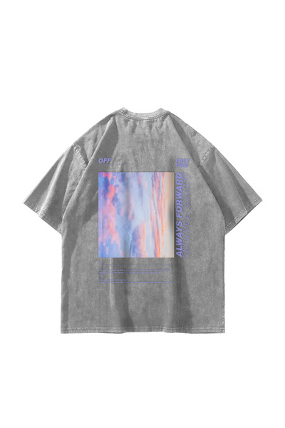 Bak Moda Tricou unisex lavabil, alb, 1989, imprimat pe spate