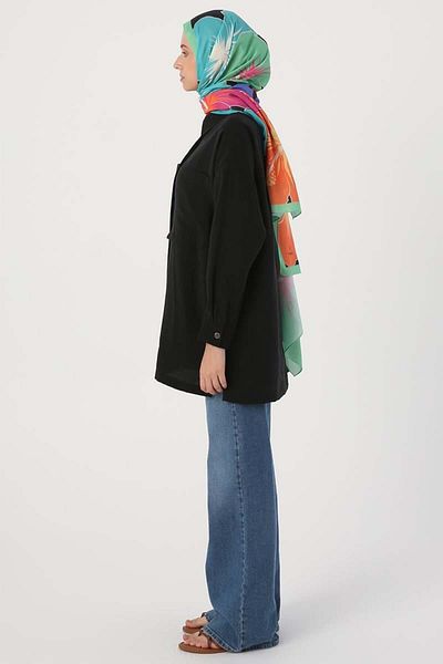 ALLDAY Black-Comfortable Fit Shirt Tunic