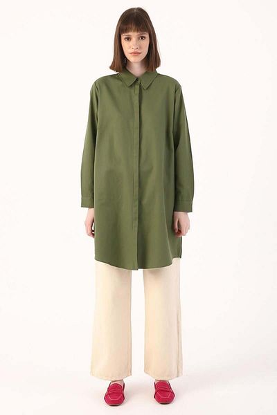 ALLDAY Khaki-Plus Size Shirt Tunic