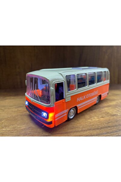 scntoys 1/27 Ölçek Nostalji Halk Otobüsü Sesli Ve Işıklı Çekbırak Oyuncak Hal...