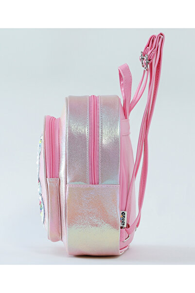 Fab N Funky Classic Pink Bear Backpack for Kids, Durable School Bag with Panda Design, Spacious Compartments,9in