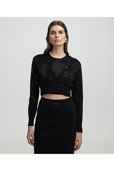 İpekyol Hotfix Printed Crop Cardigan