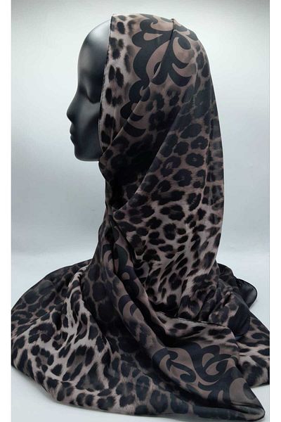 Differenza Γυναικείο σάλι Ivy Detailed Leopard - Μαύρο