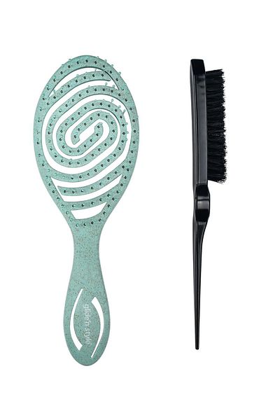 Glide'n Style Pro 3D Hair and Bun Brush - Three-Dimensional (Advantageous Set of 2)