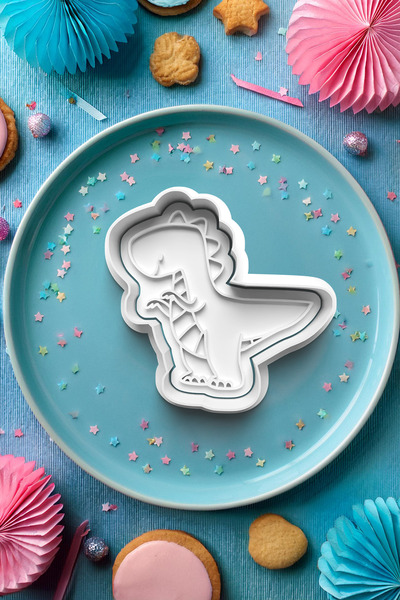 Deep Sweet قاطعة قالب كوكيز الديناصورات المبهجة لتشكيل العجين