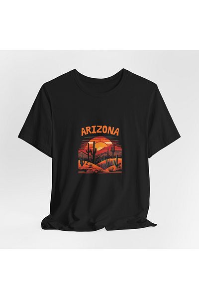 IVART Arizona Printed Unisex Μαύρο T-Shirt - 100% βαμβάκι, λαιμόκοψη, κοντό μανίκι