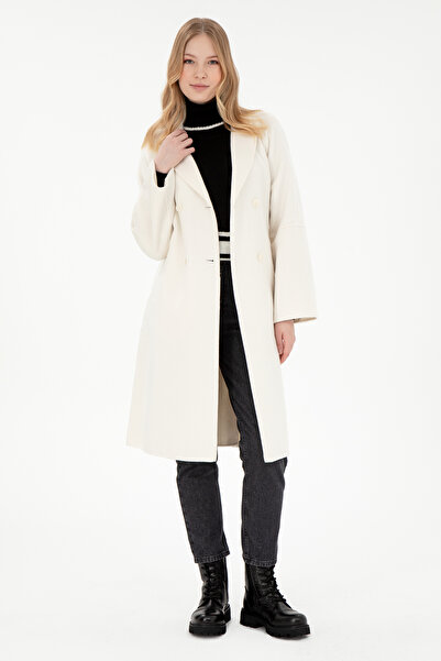 U.S. Polo Assn. Kadın Krem Kaşe Kaban 50291521-VR071