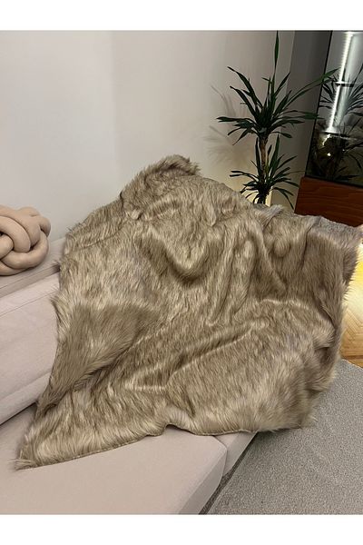 sevaradekor Husă anti-alunecare din pluș de culoare bej deschis - Husă de canapea Tibet 200x75