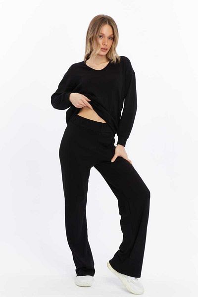 DOSXX Suzan 95% Cotton 5% Lycra V-Neck Women's Long Sleeve Blouse Tshirt