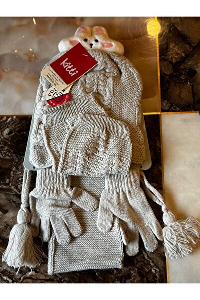 Kitti KİTTİ 1-4 YAŞ BERE ATKI ELDİVEN TAKIMI ÇİFT TAVŞAN KIZ