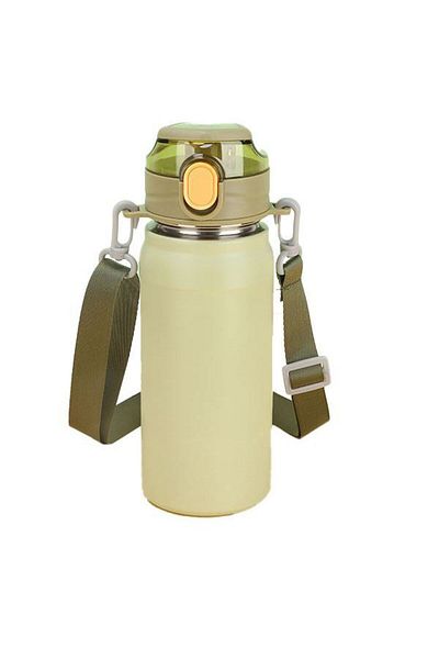 Weather Forecast 304 L Steel Green 600 ml Water Bottle with Strap and Straw cin411ys