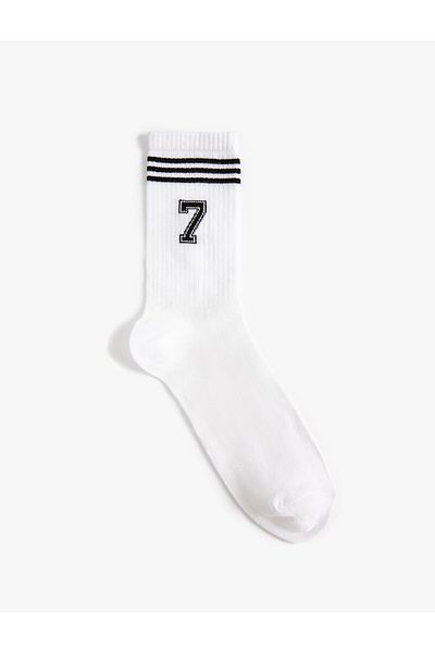 Koton Letter Embroidered College Socks