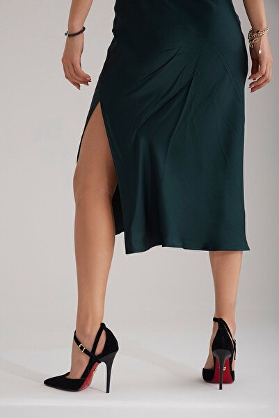 AYAKKABI PRENSİ Jayden Black Suede 10 cm Dámské Jehlové boty, Boty na podpatku Suet