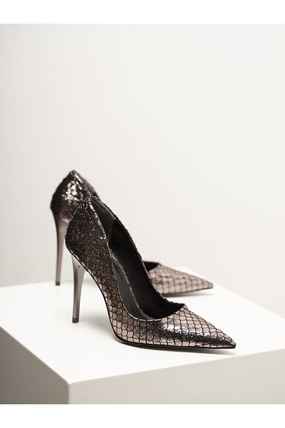 AYAKKABI PRENSİ Stiletto argintiu pentru femei