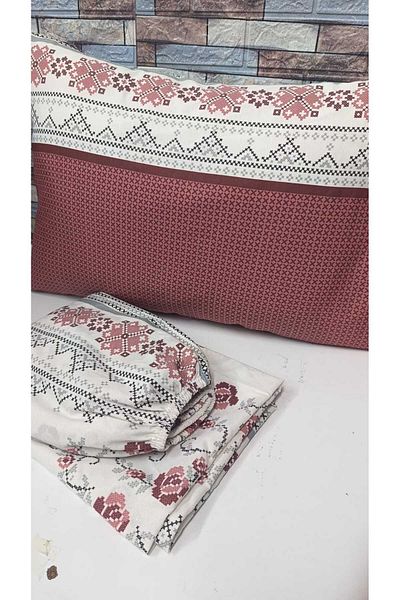 GASEL ÇARŞI Double Cross Stitch Pattern Cotton Elastic Sheet Set